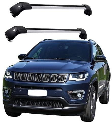 YIANKWY (1 Paar) Dachgepäckträger Dachträger für Jeep Compass 2017 2018 2019 2020 2021 2022 2023 -Aluminium,Q
