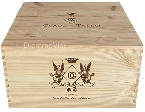 Generico Cassa in Legno Vuota Usata Guado al Tasso Antinori, Pino Massiccio, 32,5 x 28 x 18,5 cm, per 6 Bottiglie da 0,75L