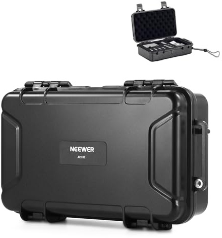 NEEWER Hartschalen Koffer kompatibel mit DJI Osmo Action 5 Pro / 4/3 Kamera IP67 wasserdicht staubdicht stoßfest Reisetasche mit Benutzerdefinierten Schaumstoffeinlagen & 12 Slots für Zubehör, AC031