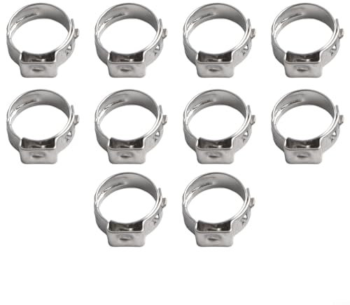 Lot de 10 raccords à sertir en acier inoxydable pour raccords de tuyau efficaces de 7 à 14 mm (16,2 mm)