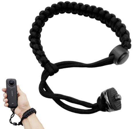 Kamera-Handschlaufe mit 1/4-Zoll-D-Ring-Schraube, Handschlaufe Wechsel, Verstellbare Handschlaufe, Robustes Nylonband für Action Kameras, Kompatibel mit Insta 360 X3 Selfie-Sticks, Action-Kameras