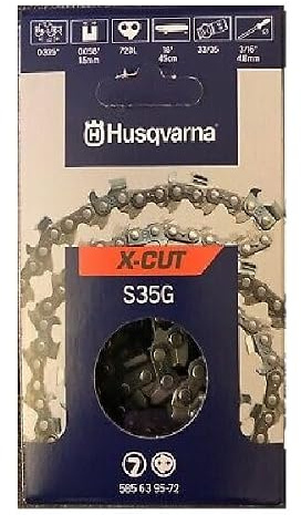 Husqvarna X-Cut S35G Sägekette 72 Treibglieder – 325 1,5 mm Halbmeißel | 45 cm Schnittlänge | Hohe Schnittleistung und Langlebigkeit | Profi Kette für Motorsägen