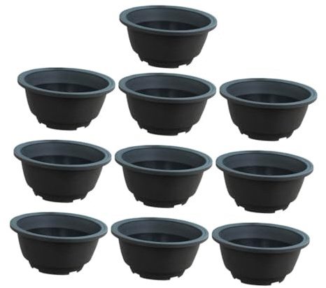 Homoyoyo Macetas Redondas ABS 10 para Negras Suculentas | Fáciles de y Mantener, para Cactus y Flores en Salón o Alféizar