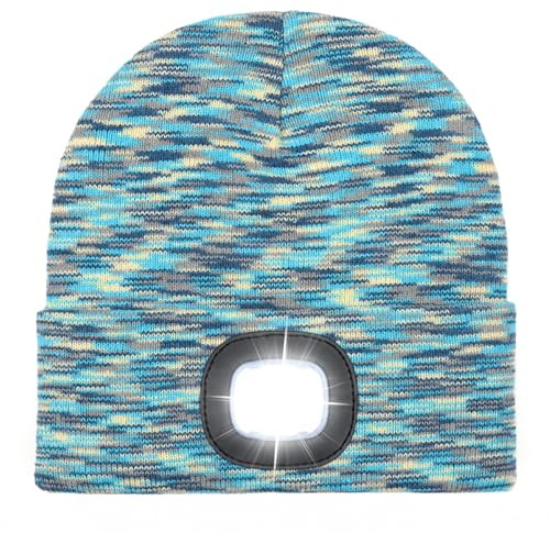AWSOLAR Winter Mütze mit LED Licht Kinder und Erwachsene