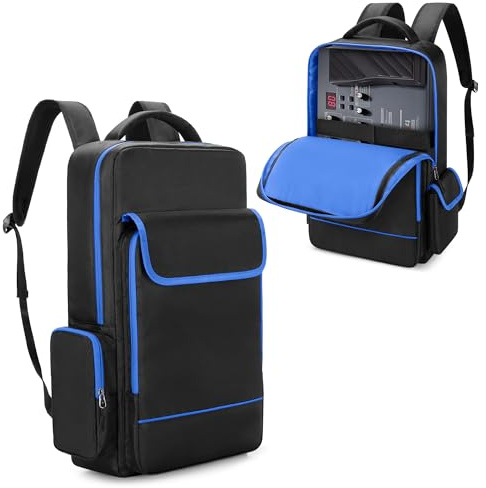 Rexmica Guitar Pedal Board Storage Backpack with Pockets for Laptop, Cables | Carrying Bag Case, Compatible with Boss GT-1/ME-80/ME-90/GX-100/GT-1000 Guitar Multi-Effects Pedal