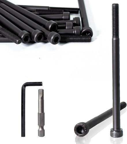 KINETOX 20 viti a testa cilindrica a esagono incassato M6 x 90 mm, DIN 912, viti a brugola nere, mezza filettatura in acciaio al carbonio, per macchine CNC, veicoli mobili, fai da te