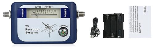 Helilyco DVB-T Digital TV Signal Finder with for COMPASS and Beeper, 170-860MHz for frequency Range, Portable Terrestrial Antenna Alignment Tool in Blue