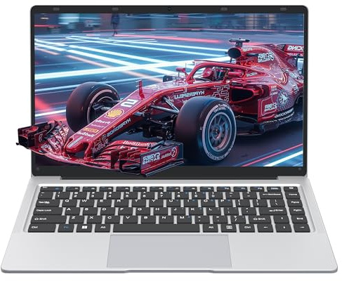 ZSRAINB 14 Silver Laptop Perfect for Study, Work, FHD IPS Display Celeron J4105 8GB DDR4, 128GB SSD Laptop Notebook, Ultra-Thin|180° Opening|USB3.0 (GB, 128)