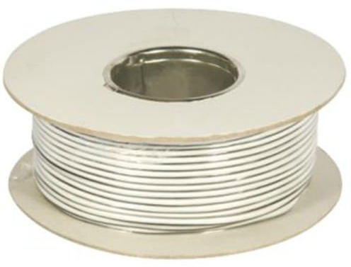 electrosmart 100 Meter White Flat 2x Solid Core Flexible Door Bell Wire - Ideal for Door Bells Intercom Phone Entry Systems etc