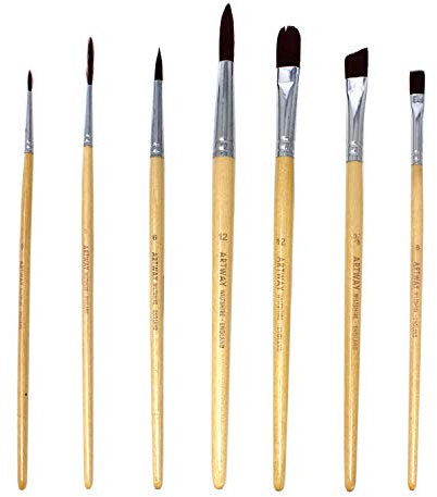 Artway Short Handle Nylon Paintbrush Set (x7)