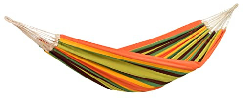 AMAZONAS XXL Komfort Hängematte Paradiso Esmeralda handgefertigt in Brasilien 250cm x 175cm bis 200kg in Buntgestreift