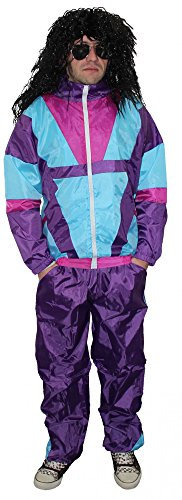 80er Jahre Kostüm für Herren 80s Kleidung Trainingsanzug Herrenkostüm Assianzug Assi Größe XXXL