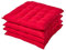 Homescapes 4er Set Stuhlkissen 40x40 cm rot – Sitzkissen Outdoor/Indoor mit Baumwollbezug, Sitzpolster waschbar und Oeko-TEX-Zertifiziert für Esszimmer-, Küchen- & Gartenstühle