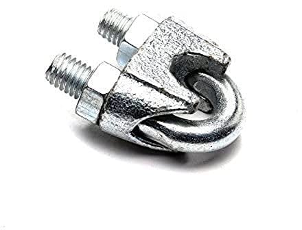 Merriway BH04217 (2 Pcs) Wire Rope Cable Clamp, Galvanised 12 mm, 1/2 inch - Pack of 2 Pieces
