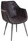 6x Armlehnenstuhl Stuhl Leder Braun mit Holzbeinen Esszimmerstuhl Echtleder Esszimmersessel Designstuhl Loungesessel Sessel Retro Look
