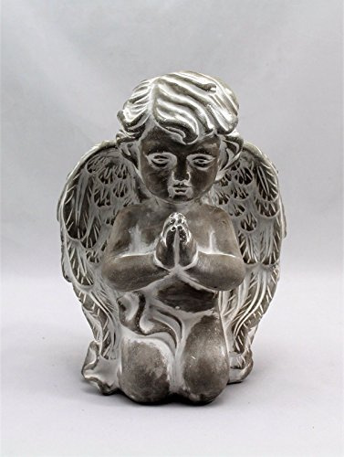 HH Home Hut Dark Angel Cement Fairy Garden Ornament Statue Indoor Outdoor