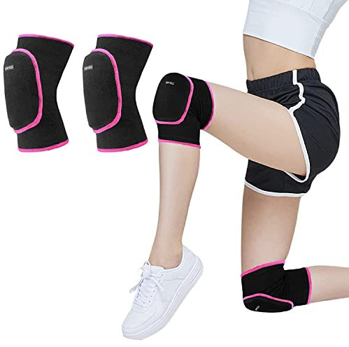 ONTYZZ Kinder Knie Ärmel 1 Paar Kinder Knieschützer Dehnbar Kind Kniebandage Unterstützung Kinder Kniestütze für den Sport Tanzen Schwarz-rot/S