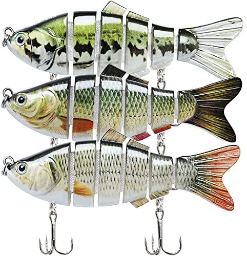 TRUSCEND Fishing Lures for Freshwater and Saltwater, Slow Sinking Bass Fish Lure, Lifelike Swimbait for Bass Trout Pike Crappie Walleye, Must-Have Gifts for Men/Angler, Family Fishing Gear Plugs