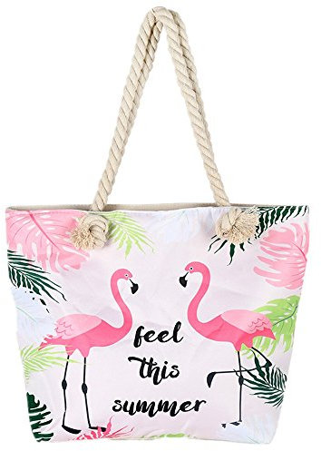 BJ-SHOP Strandtasche,Badetasche Grobe Feiertags Einkaufstasche Sommer Segeltuch Reise Umhangetasche mit Reibverschluss Einkaufstasche fur Madchen Damen Frauen