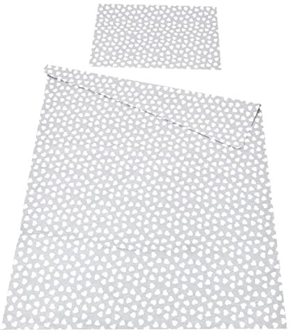 BABYLUX Bettwäsche Bezug 2 Tlg. 100 x 135 cm Kinderbettwäsche Bettwäsche Bettset Babybettwäsche (95. Herzen Grau)