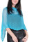 Mimosa Damen Schlichtes Stretch-Fischnetz häkeln Fledermaus Kleiner Poncho im Popcorn-Stil Stricken (One Size, Turquoise)