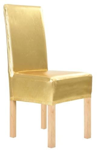 vidaXL 6X Stuhlhusse Stretch Golden Universal Stuhlbezug Stuhküberzug Hochzeit