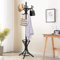 GOPLUS Porte-Manteau sur Pied au Style Industriel, 12 Crochets en Bois Massif, Support Manteau/Parapluie/Chapeau, 51 x 51 x 184CM (Noir)