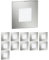 ledscom.de 12 Stück LED Treppenlicht/Wandeinbauleuchte FEX für innen und außen, eckig, edelstahl, 85 x 85mm, warmweiß