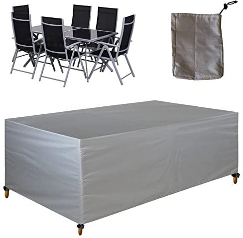 YSJYYHP Garden Furniture Covers, 280x220x100cm Patio Furniture Covers Waterproof,420D Outdoor Table Cover Anti-Uv,Garden Table Covers Rectangular,Protective Cover for Outdoor Patio Chairs-Silver