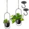 VDYXEW Macetero Colgante de Metal, Maceta Decorativa Colgante de Metal, Color Negro, macetero para Plantas de Interior, Plantas suculentas, Plantas de Aire (2 Unidades)