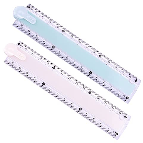 Karjiaja Geometrisches Lineal aus Kunststoff, faltbar, 30 cm, transparent, für Schule, Kinder und Büro, 2 Stück
