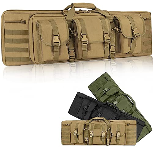 Táctica Bolsa para Doble Rifle, Funda para Armas Largas Bolsa de Rifle con Bandolera Acolchada y Desmontable, Mochila para Carabina para Caza y Pesca, Impermeable