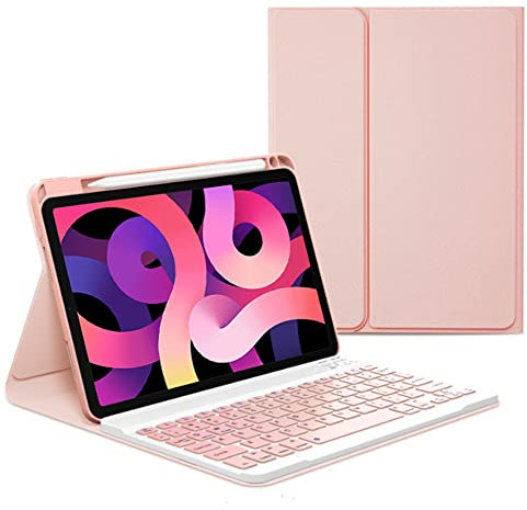 CHSTLS Funda Teclado para Xiaomi Pad 5 2021 11 Pulgadas, Carcasa Teclado QWERTY-US Inteligente Inalámbrico Desmontable Magnético con Ranura para Lápiz para Xiaomi Pad 5 Pro 11 5G 2021 - Rosa