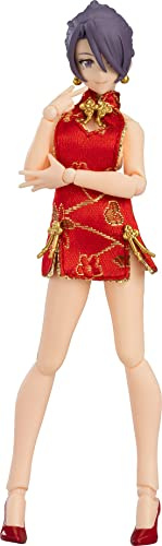 Good Smile Company Figma Figur weiblicher Körper (Mika) mit Minirock Chinesisches Kleid Outfit, Rot