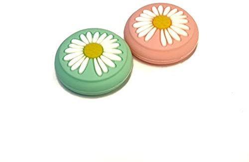 Generic | Poignées de baguettes de jeu | 1.73 | Casquettes pour votre(s) Contrôleur de jeu | Fleurs - Vert/Rose | 1 Set = 2 Poignées | Compatible avec Nintendo Switch & LITE & OLED