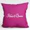 huuraa Kissen King & Queen Krone Deko Sofa Cushion Bezug 40x40cm Fuchsia mit Motiv Hochzeits Geschenk Idee für Freunde und Familie