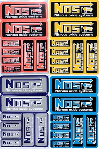 4 Bogen - NOS N.O.S. Sponsor Rally Promotion Sticker Motorsport Motocross Auto Roller Tuning Aufkleber Promotion Set Rally wetterfest oder auch für Modellbau
