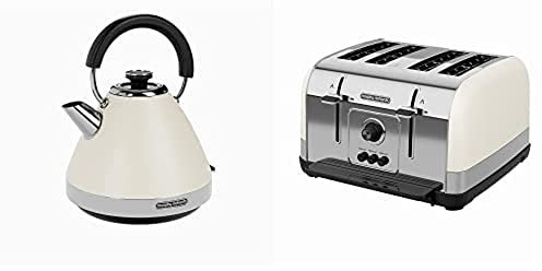 Morphy Richards Venture Pyramid Kettle Cream & Venture 4 Slice Toaster Cream