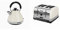 Morphy Richards Venture Pyramid Kettle Cream & Venture 4 Slice Toaster Cream