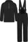 normani Kinder Winter Set - wasserdichte Ski Winterhose mit Hosenträgern und Winterjacke Schneeanzug Ski Set für Jungen und Mädchen Farbe Schwarz Größe 146-152