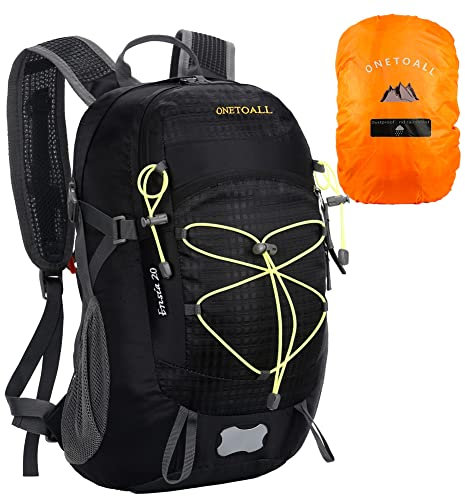 LOCAL LION Wanderrucksack Damen, Fahrradrucksack 20L, Rucksack Herren Wandern klein, mit Regenschutz, für Damen Herren, wasserabweisend zum Radfahrren Wandern Reisen