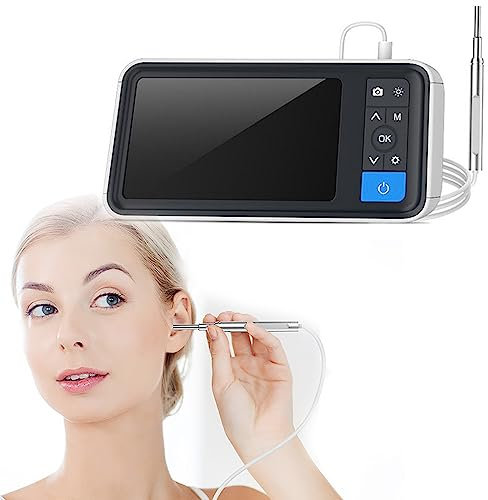 TsoLay 4.5 Inch IPS Color Screen Digital Otoscope, 3.9mm Ear Otoscope Camera with 2500 MAh Battery, 6 High Brightness LED Lights, Supports Photo and Video Recording, for Kids, Adults, Pets