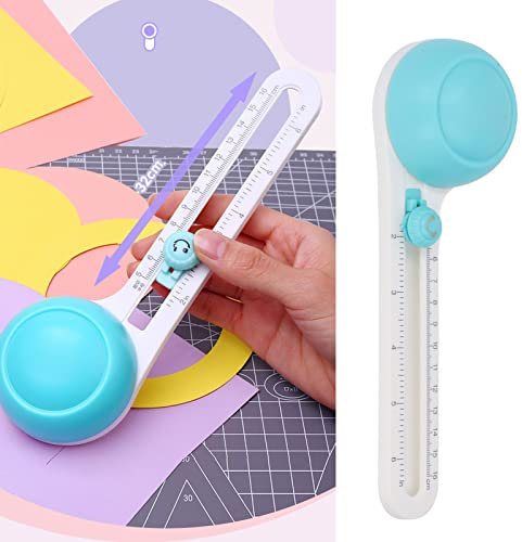 Tagliacarte Circolare con 3 Testine di Taglio, Taglierine Circolari con Rotazione di 360 Gradi, Forniture Artigianali, Coltello da Taglio Rotondo, Forniture Per Ufficio, Utensile da Taglio Per Bigliet