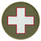 Café Viereck ® Bundeswehr Sanitäter Medic Kreuz Patch Gestickt mit Klett - (oliv/weiß 9 cm)
