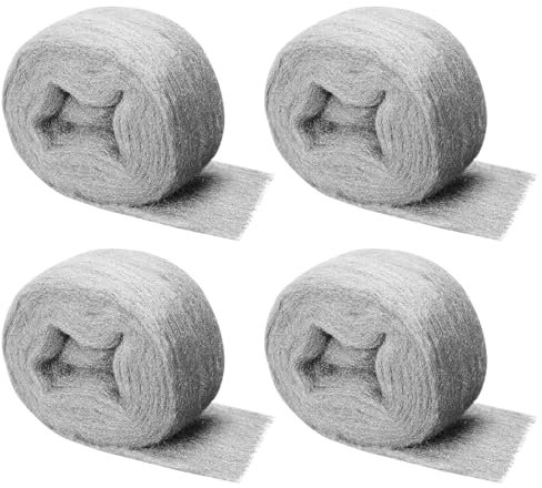 Shineboc 4 Rollen 0000 Stahlwolle Gegen Mäuse, 16m Wirksam für Löcher, Wand Risse, Nagerstop - Mäuseabwehr für Haus, Garage und Garten