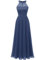 Wedtrend - Abito da sera da donna, lungo, con allacciatura al collo, abito da cocktail, elegante, per matrimonio, laurea, in pizzo e chiffon, XL
