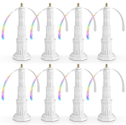 Fliegenwedler, 8 Stück Fliegenvertreiber Fly Spinner-Tischplatte mit holografischen Klingen, Halten Sie Fliegen fern, für Picknick-Insektenventilator, Moskito-Ventilator,Restaurant, Party (Weiß)
