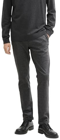 TOM TAILOR Herren Jersey Travis Slim Fit Chino Hose, 36764 - Black White Salt N Pepper, 38/32