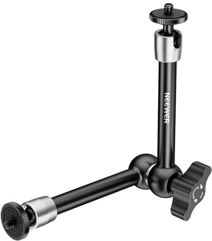 Neewer ST08 Verstellbarer Reibungsarm mit 6,35 mm Schraube an beiden Enden, kompatibel mit SmallRig-Käfig, Blitz/LED-Licht/Mikrofon/Monitor/SuperClip, maximale Traglast 2 kg