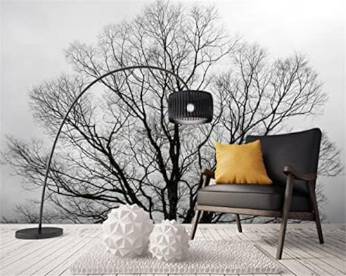 XLMING Schwarzer Und Weißer Baum 3D Tapete Wohnzimmer Sofa Schlafzimmer Esszimmer Home Dekoration Wand-200cm×140cm